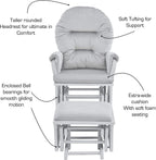 Suite Bebe Maya Nursery Rocking Chair with Ottoman, Wooden Glider for Baby Nursing, Smooth Gliding Rocker, Espresso Wood and Latte Fabric