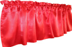 Zen Creative Designs Solid Shiny Satin Window Valance Home Décor Bedroom Nursery Kitchen Window (58" Wide x 14" Long, Red)