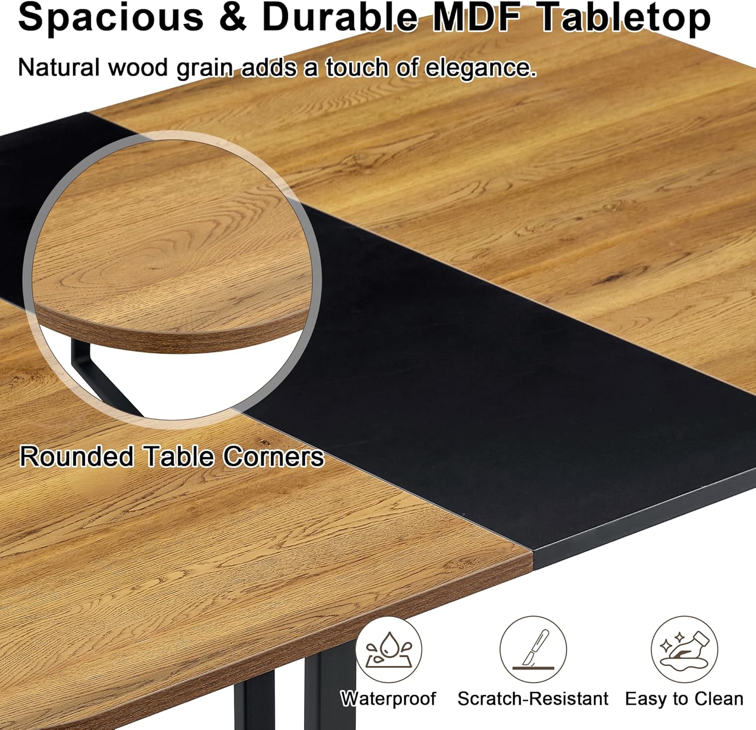 Dining Table Set for 8, 79" Large Dining Room Table Set for 8, Modern Farmhouse Kitchen Table Set for 8, Space Saving Wood Rectangular Dining Room Table with 8 Chairs for Home Gatherings