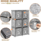 LUKYTOWER Cube Storage Organizer Shelf with 6 Printed Bins + Labels, Adjustable Modular Cubby Storage Organizer with Bins, Large Capacity Shelves for Storage,Closet, Living Room, Dorm, Yarn