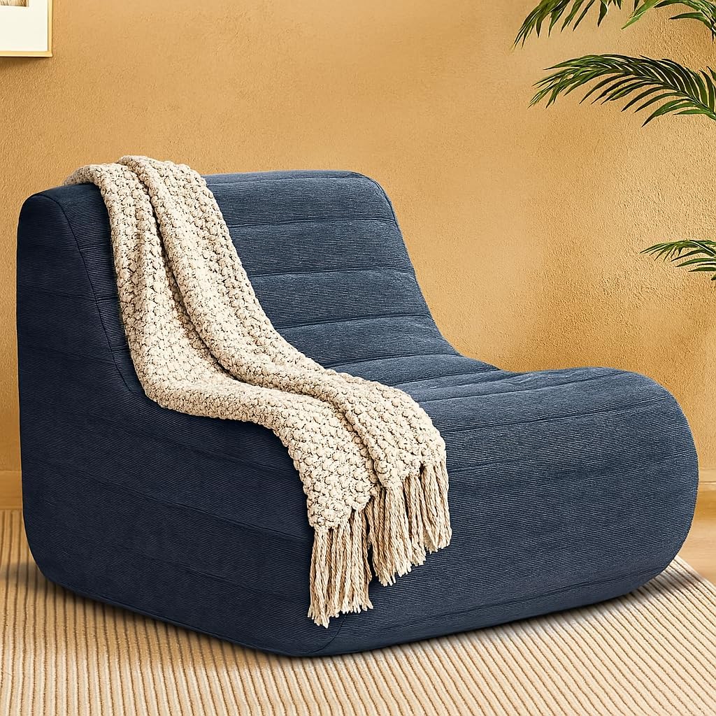 Compact Bean Bag Chair – Memory Foam Lazy Sofa Sack, Floor Couch for Bedroom, Living Room, Office & Home (Gray)