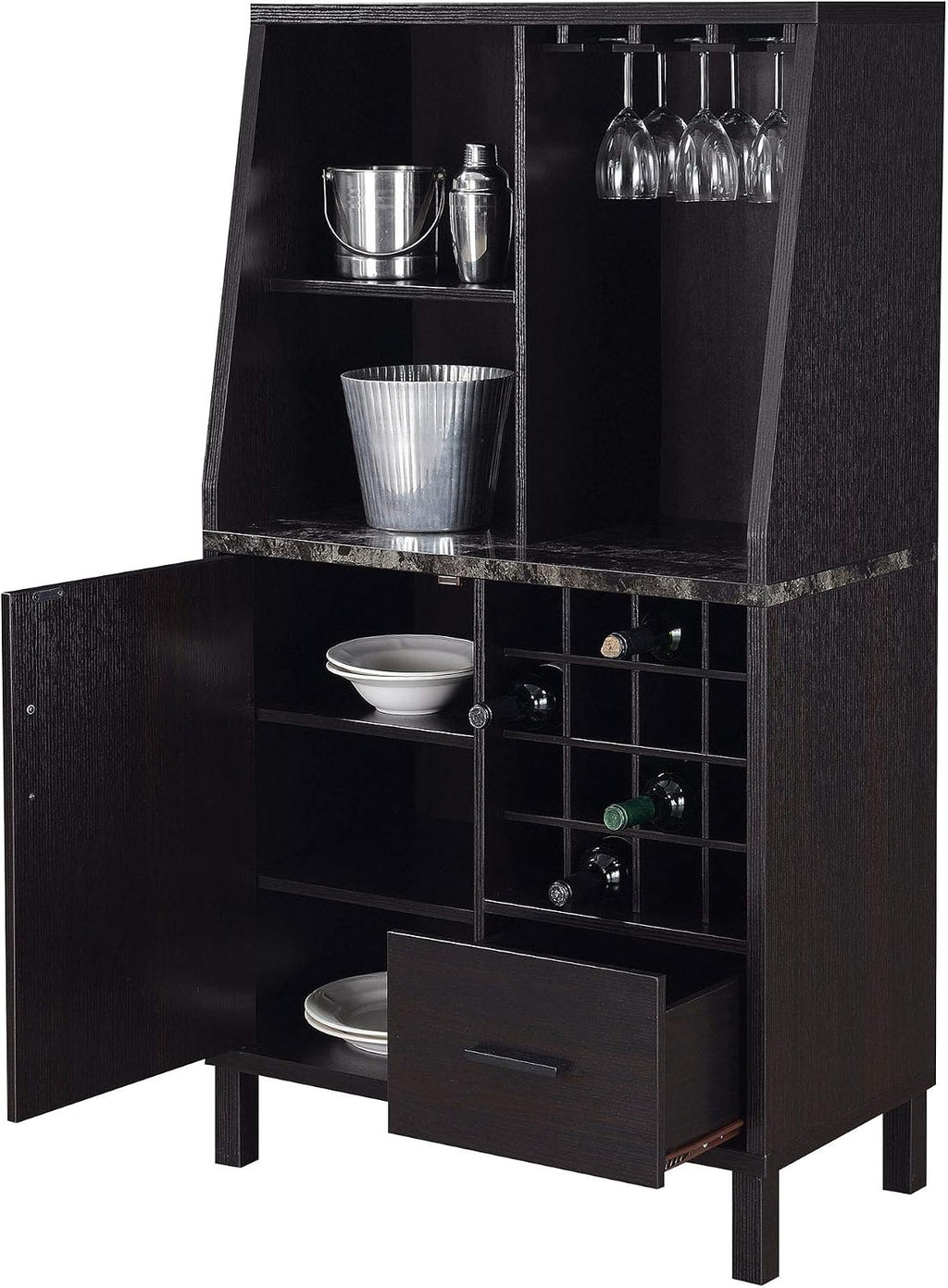 Convenience Concepts Newport Wine Storage Bar, Espresso