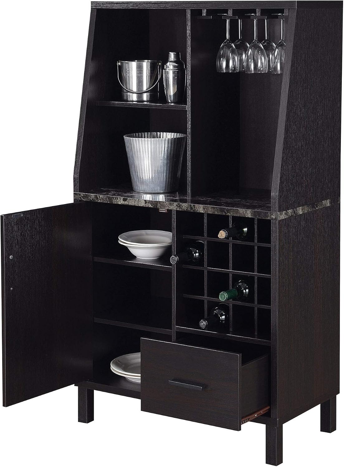 Convenience Concepts Newport Wine Storage Bar, Espresso