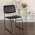 EMMA + OLIVER 500 lb. Capacity High Density Black Vinyl Stacking Chair