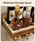 Homde Wall Mounted Wine Rack Set, 2 Pack Pine Wood Wine Racks with Glass Holder, Rustic Farmhouse Floating Bar Shelves for Liquor Bottles & Stemware for Home Bar/Kitchen/Living Room Decor
