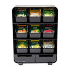 Mind Reader Tea Bag Organizer, Tea Station Organizer, Countertop Storage, Kitchen, Plastic, 10.25"L x 3.25"W x 13.75"H, Black