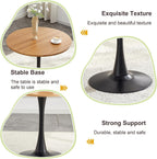 Round Dining Table, 31.5" Round Tulip Dining Table with Thickened Tabletop & Sturdy Metal Pedestal, Mid-Century Modern Black Bistro Table for 2 for Kitchen, Small Spaces, Apartment, Cafe