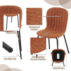 Dining Table Set for 4 with Brown PU Leather Chairs, Mid-Century Modern Rectangle Coffee Table,Kitchen Table and Chairs Set of 4, Perfect for Small Apartment, Home, Dining Room, Breakfast Nook