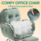 Criss Cross Office Chair with Foot Rest and Flip Armrests for Pets | Cross Legged Office Chairs for Women Reclining Desk Chair Comfy Vanity Chair with Back and Wheels for Home Office Green