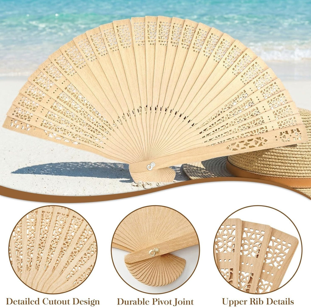Personalized Wedding Fans For Guests Bulk Custom Wooden Folding Hand Fans With Organza Bags For Wedding Party Baby Shower Graduation