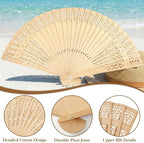 Personalized Wedding Fans For Guests Bulk Custom Wooden Folding Hand Fans With Organza Bags For Wedding Party Baby Shower Graduation