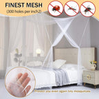 Mosquito Net for Bed Canopy Netting for Single to Queen Size Beds, One Side Opening Mosquiteros Cameros para Cuba Mosquiteros para Camas for Bedroom, Outdoor, Patio