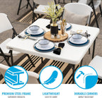 LIFETIME 80783 37-Inch Commercial Grade Square Folding Card Table, White Granite