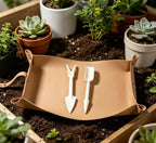 PU Leather Repotting Mat for Indoor Plants, Waterproof Gardening Mat with 2 PCS Mini Garden Succulent Transplanting Tools Portable Potting Mat for Transplant and Mess Control (Beige, 29x17in)