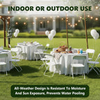 Folding Chairs 10 Pack, Outdoor Plastic Sturdy Metal Folding Chairs for Outside Indoor, Portable 350 lbs Capacity Heavy Duty Foldable Commercial Seating for Picnic, Party, Patio, Office, White Color
