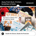 Hudson Hi-Fi 50x Inner & 50x Outer Protective Sleeves for Vinyl & Records Cover Art - Blocks Scratches, Static, Dust, Damage - Acid-Free, Smooth Slide - Fits Single Double Gatefold LP Sleeve