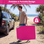LDAILY Tanning Chair, Portable Sun Bathing Beach Chairs with Face Hole, Arm Cutouts & Storage Pocket, Lounge Chair Outdoor with 4 Adjustable Positions for Patio, Poolside, Lawn, Camping (Pink)