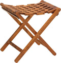 Bare Decor Mosaic Folding Stool in Solid Teak Wood, Brown