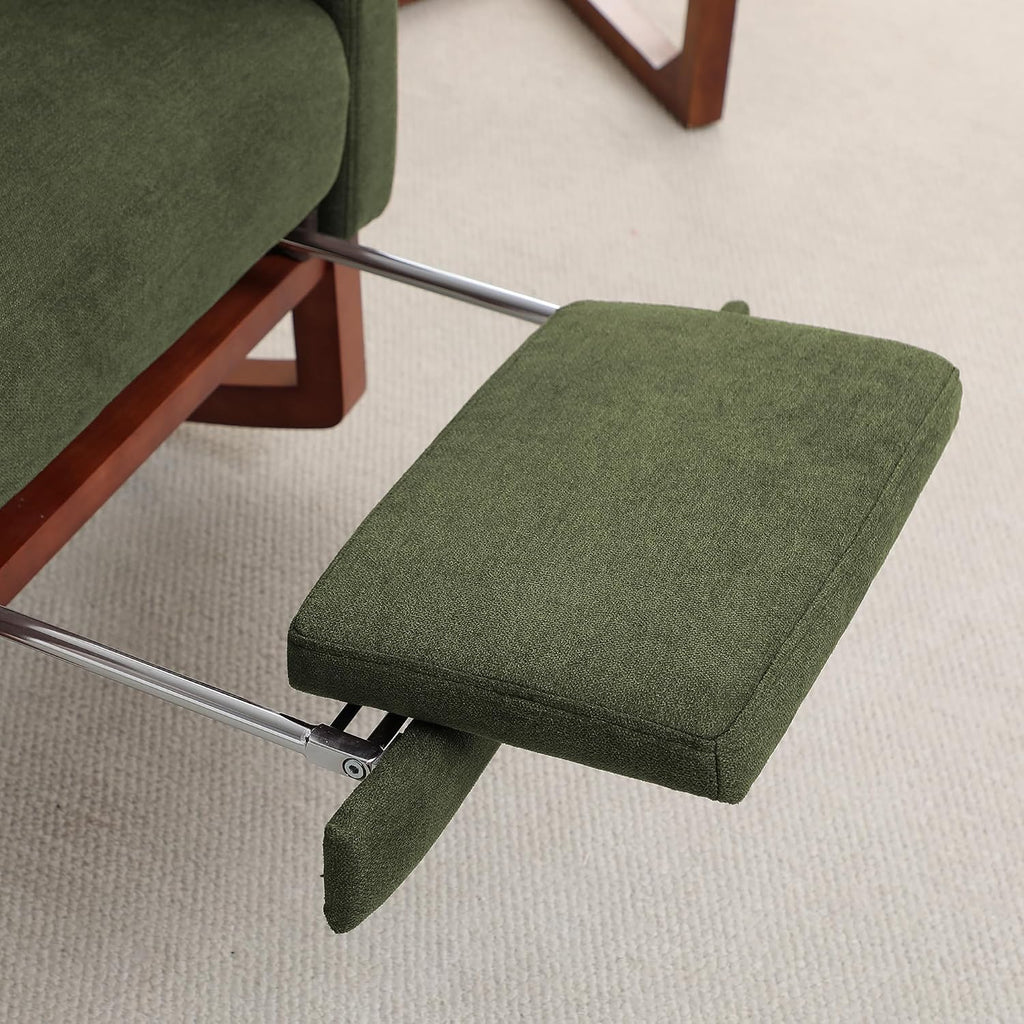 HCHAIRH Rocking Chair Nursery, Nursery Rocking Chairs with Foot Rest, Comfy Glider Rocker Nursing Chair with Back Pillow for Nursing, Living Room, Bedroom, Dark Green