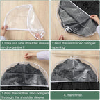 Patelai 8 Pcs 2" Gusseted Shoulder Covers for Hanging Clothes 24" x 12" Plastic Garment Dust Covers Protectors for Closet Storage Suit, Coats, Jackets, Dress Closet Storage (Transparent)