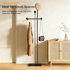 JIAYUEJU Heavy Duty Coat Rack Freestanding, Metal Coat Rack Stand with Marble Base, Corner Coat Tree for Entryway, Hallway, Bedroom, Office, Hotel (Black)