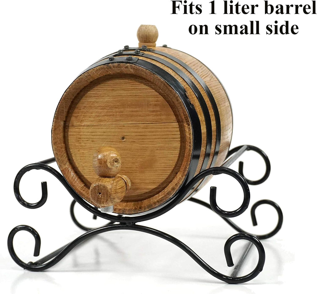 THOUSAND OAKS BARREL Wrought Iron Cradle Stand for 1 Liter & 2 Liter Oak Aging Barrel - Mini Bourbon and Wine Metal Rack Holder Base