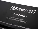 Hudson Hi-Fi 100x Inner & 100x Outer Protective Sleeves for Vinyl & Records Cover Art - Blocks Scratches, Static, Dust, Damage - Acid-Free, Smooth Slide - Fits Single Double Gatefold LP Sleeve