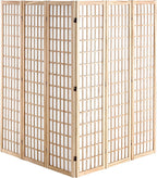 VEVOR Room Divider, 6 Panel Japanese Room Divider, Wood Folding Privacy Screen Indoor, Partition Dividers Portable Decoration Screens, for Room Separation Home Office Restaurant & Bedroom(Natural)