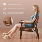 Yaheetech PU Leather Accent Chair, Mid-Century Modern Armchair with Solid Wood Legs, Reading Leisure Chair with High Back for Living Room Bedroom Waiting Room, Brown