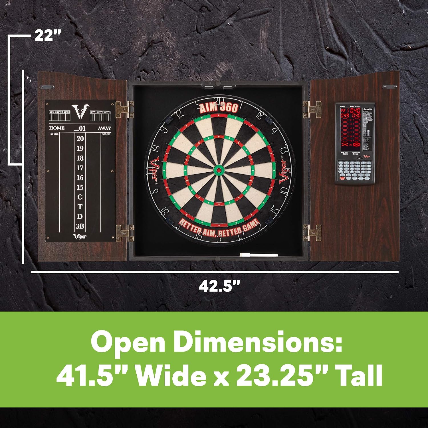 Deluxe Dartboard Cabinet with Integrated Pro Score and Cricket Scoreboard