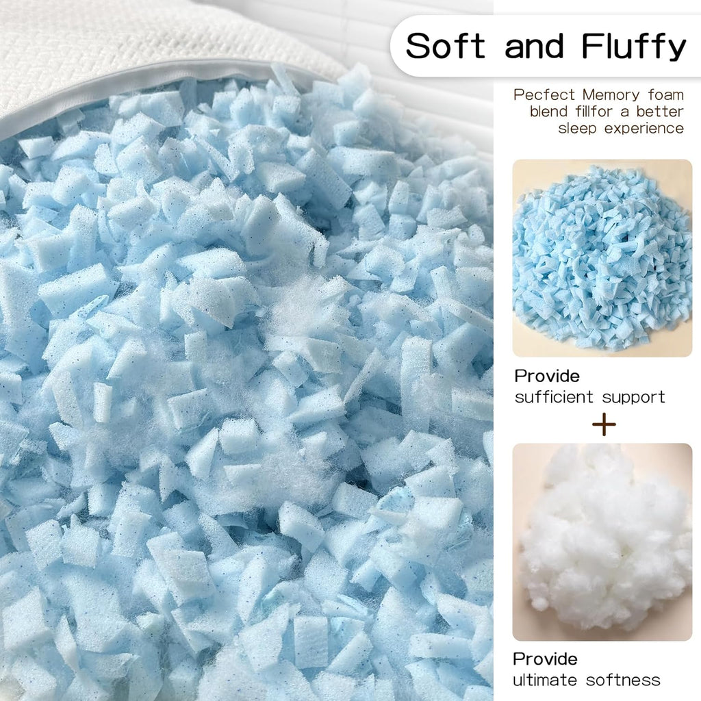 Bean Bag Filler, 10lbs Soft Pillow Stuffing, Shredded Memory Foam Filling with Polyfill Stuffing Bean Bag Refill Foam for Couch, Cushion, Stuffed Animals, Dog Bed, Arts Crafts