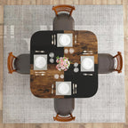 Giantex 47.5-inches Dining Table for 4, Square Kitchen Table with 2-Layer Storage Rack, Mix-Colored Tabletop, Adjustable Foot Pads, Wooden Dinner Tables for Dinette, Living Room, Restaurant