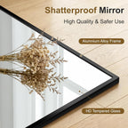 Bathroom Vanity Mirror for Wall, 30x20 Matte Black Bathroom Mirror, Shatterproof Tempered Glass Rectangle Wall Mounted Bathroom Mirrors for Over Sink, Bedroom, Living Room, Entryway