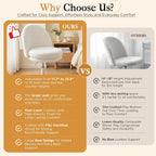 COMHOMA Vanity Chair with Wheels Velvet Tall Office Chair with Back,Armless Desk Chair Comfy Height Adjustable, Soft Lumbar Support for Girls Bedroom Home Vanity Bow Pillow for Gift,White