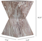 End Tables 12.4" Faux Marble Side Table, Indoor and Outdoor Marble Accent Table for Living Room, Patio, Garden