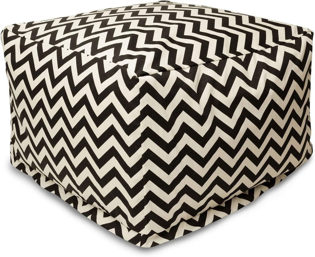 Majestic Home Goods Black Zig Zag Ottoman, Large