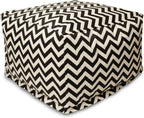 Majestic Home Goods Black Zig Zag Ottoman, Large