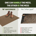 WaterHog Squares Front Door Mat Indoor Outdoor Entrance, Absorbent All-Weather Doormat with Non-Slip Rubber Backing, Dirt & Moisture Trapper, Low Profile, Easy Clean, Made in USA, 23"x35.5" Camel