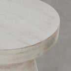 SIMPLIHOME Robbie Accent Table - 16 inch Wide Solid Mango Wood End Table in Distressed Aged White, Boho Contemporary Rustic Side Table for Living Room or Bedroom with Multipurpose Function, Assembled