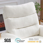 Oversized Swivel Rocker Recliner, 26'' Extra Wide Rocking Recliner Nursery Chair, Manual Swivel Recliner for Nursery, Reclining Rocking for Living Room, Cream White