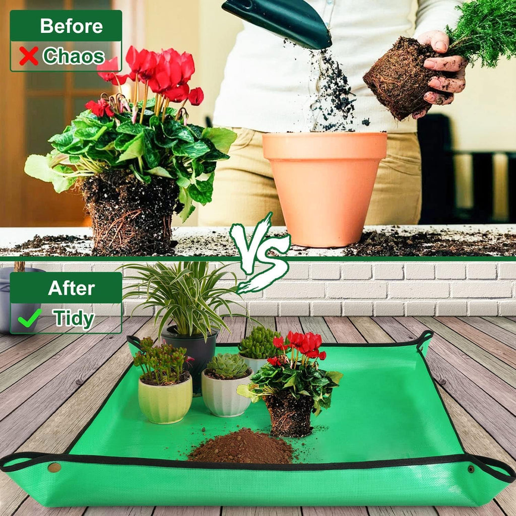 Waterproof Repotting Mat for Indoor Plants - Foldable Potting Mat for Mess-Free Planting Soil Change - Essential Gardening Tools for Plant Lovers