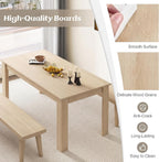 Giantex Dining Table for 4-6, 63" L Large Farmhouse Kitchen Table, Wooden Rectangular Dinner Table for Living Dining Room, Home Office, Dinette, 330LBS Capacity, Natural