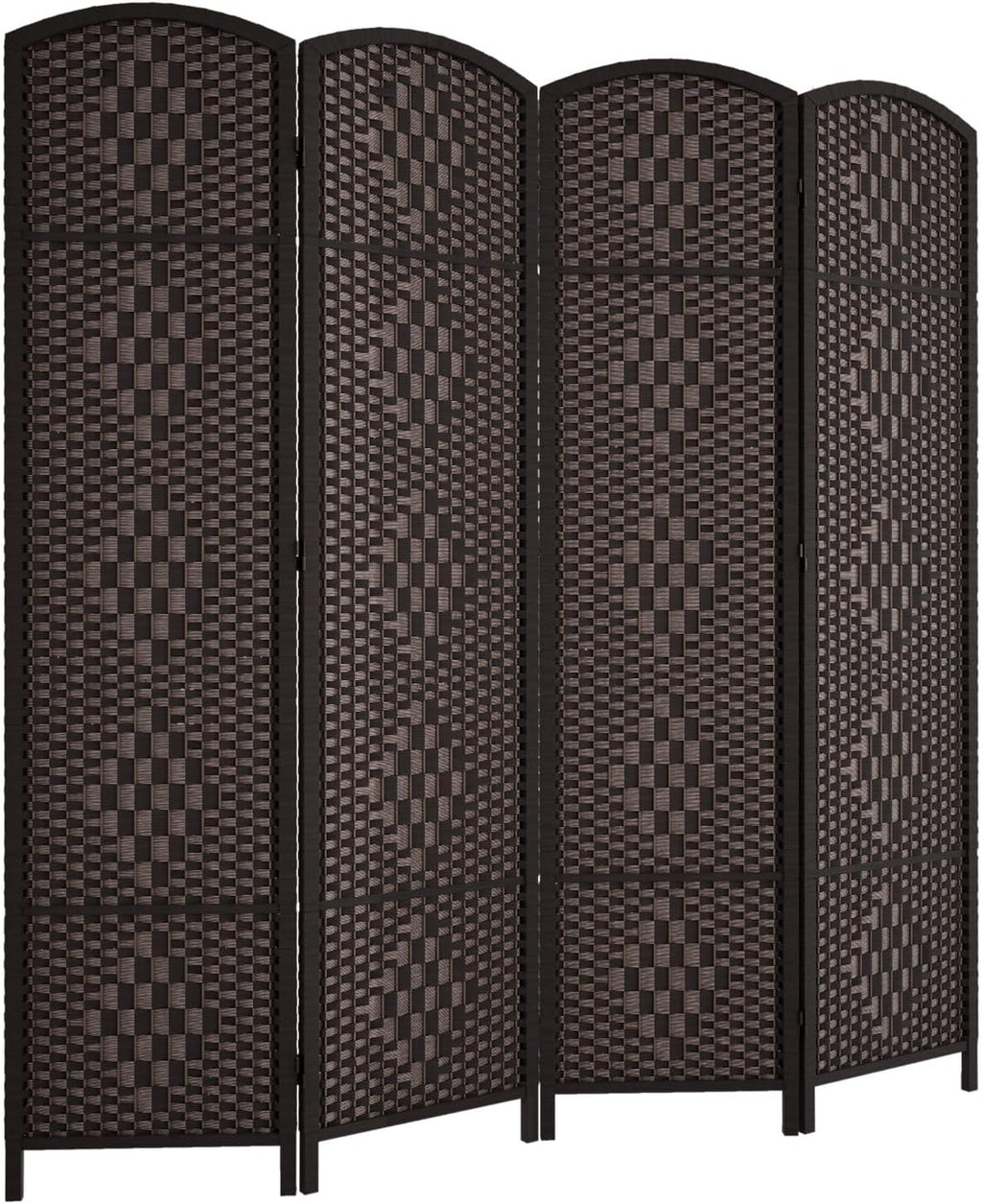 RHF 6 ft.Tall Room Divider, Room Dividers and Folding Privacy Screens, 15.7" Privacy Screen 4 Panels Room Divider Wall Partition Freestanding, Dark Coffee