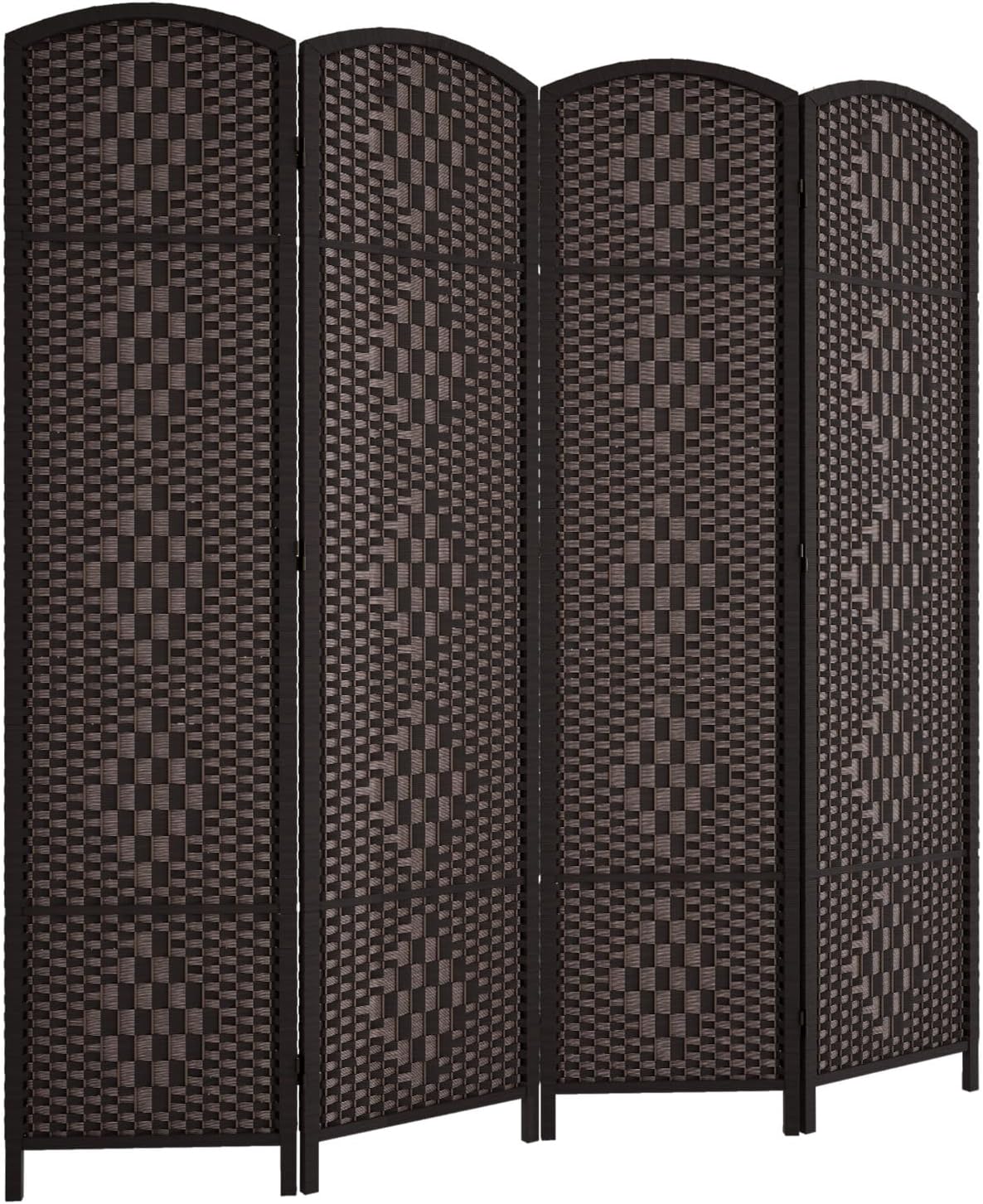 RHF 6 ft.Tall Room Divider, Room Dividers and Folding Privacy Screens, 15.7" Privacy Screen 4 Panels Room Divider Wall Partition Freestanding, Dark Coffee