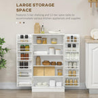 Kitchen Pantry Storage Cabinet with 5-Tier Shelving,12 Spice Racks,Buffet Kitchen Sideboard,for Kitchen,Dining Room,11.75 * 23.5 * 41