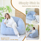 Giant Bean Bag Chair for Adults, Teens and Kids, Cozy Fluffy Corduroy Beanbag Chair with Filler, Large Floor Lounge Sofa for Living Room, Bedroom, Dorm, Gaming and Reading(XL-Light Blue)