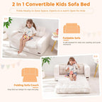 MAXYOYO Convertible Sofa Bed for Boys and Girls, Floor Kids Bean Bag Chair | Pull Out Folding Kids Sofa Chair, Comfy Kids Bean Bag Chair for Playroom, Children's Day & Birthday, Beige