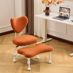 Meditation Chair, an Ergonomic Cross-Legged Seating Chair with Lumbar Support and a Height-Adjustable seat Cushion, Ideal for People Engaged in high-Intensity Office Work. Orange