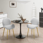 Round Dining Table Set, 31.5'' Modern Dining Table Set for 2, Dining Room Round Table and Chairs Set, 3 Piece Kitchen Table and Chairs Set for Kitchen Dining Room, Office, Coffee Shop