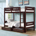 Espresso Twin,Twin Bunk Bed with Ladder